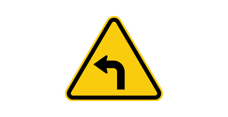 Left Turn Traffic Warning Sign Vector © Azahra