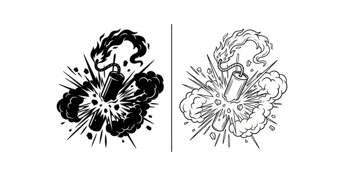Dynamite Explosion Comic Style Vector Illustration