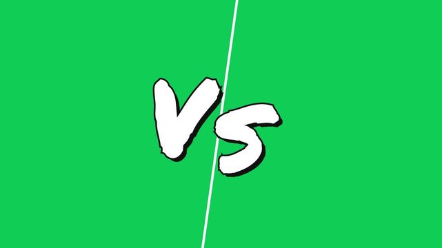 VS versus battle fight screen horizontal loop animation on chroma key green screen background