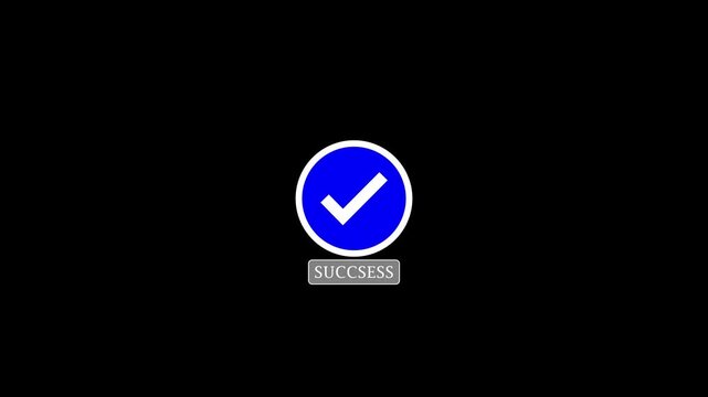 Success Check Mark Badge Animation on Black Background