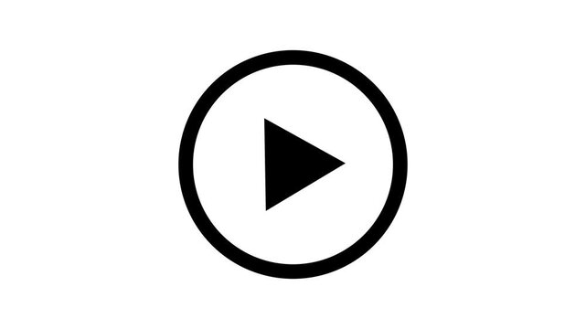 Audio and Video Player Design Template for PC, Web and Mobile Apps.Play icon isolated on white background.
