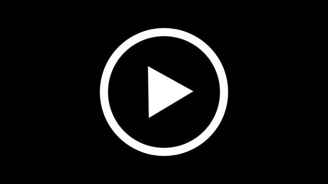 Audio and Video Player Design Template for PC, Web and Mobile Apps.Play icon isolated on Black background.