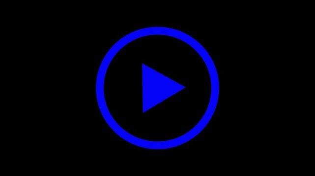 Audio and Video Player Design Template for PC, Web and Mobile Apps.Play icon isolated on Black background.