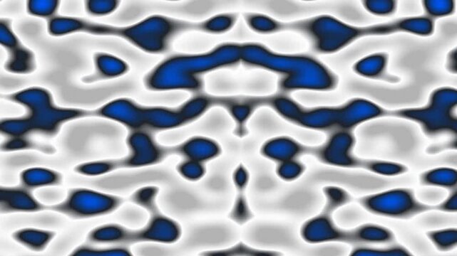 Abstract symmetrical blue and white fluid pattern