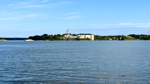 Scenic B-Roll of Suomenlinna Island Fortress in Helsinki view