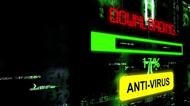 Cybersecurity Download Progress Bar with Anti-Virus Protection Interface