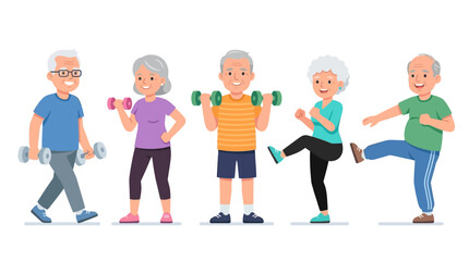 Fototapeta premium elderly people engaging in a lively group exercise session outdoors focused on health and social interaction in a vibrant