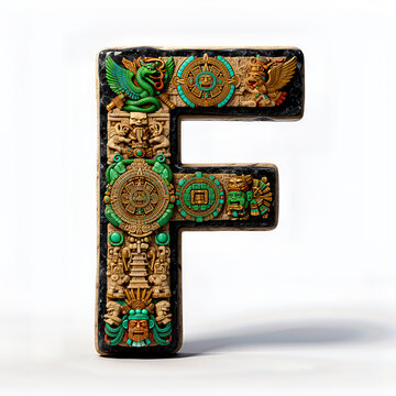 letra F, aztecas, serpiente, emplumado, piramide, mexico, calendario, azteca, jade, tallado, artesanal, obsidiana, negro, simbolismo, mexicanidad, identidad, pueblo, precolombino, uensilios, abecedari