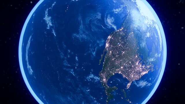 3D Rotating Earth Globe Greenland and the Arctic Region - Widescreen 169 Geography and Environmental Overview