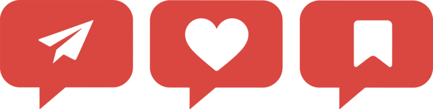 Social media reaction and sharing icons vector illustration