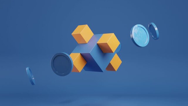 Abstract contemporary 3D composition with realistic geometric objects, clean digital design, premium modern background for technology, innovation and branding projects