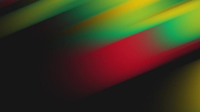 Black History Month, Juneteenth background. Abstract motion background with vibrant red yellow green light streak on black backdrop