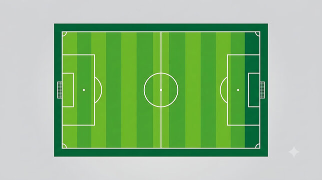 Football Field Layout Illustration with Accurate Pitch Markings