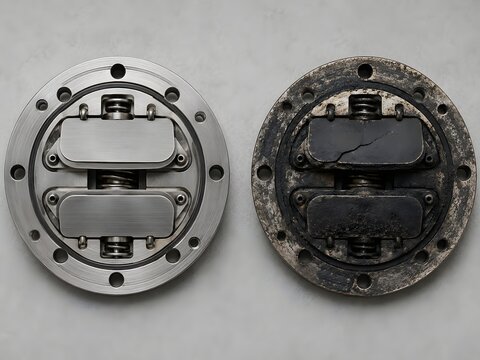 Healthy and Damaged Reciprocating Compressor Valve Comparison

