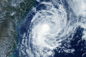 Obraz premium Hurricane, tornado from space. Elements of this image furnished by NASA