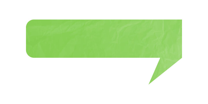 Green speech bubble with a wrinkled paper texture for notes and messages