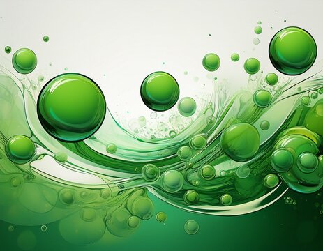 green bubbles with and white background