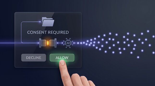 Ai trust workflow visualization showing responsible AI data handling and human approval for secure inputs