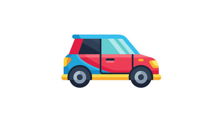 Obraz premium Colorful cartoon car side view.