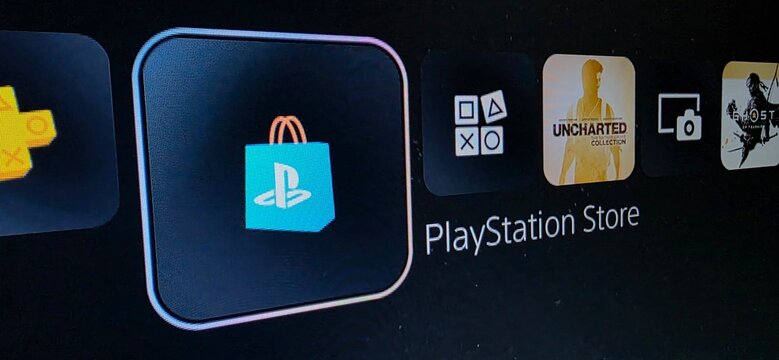 PlayStation Store Displayed on Television Screen Illustrating Digital Game Distribution and the Shift Away from Physical Media, M&eacute;xico city, 14 july 2026