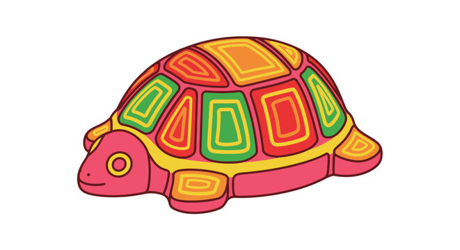 Colorful cartoon turtle shell closeup.