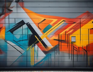 Naklejka premium minimalist graffiti wall clean lines
