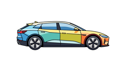 Fototapeta premium Colorful illustration of a car.