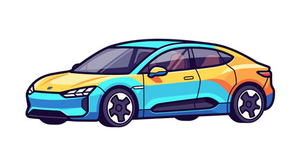 Fototapeta premium Colorful illustration of a car.