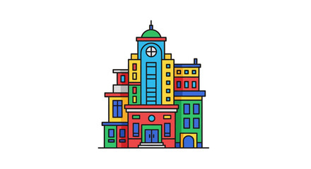 Fototapeta premium Colorful illustration of a building.