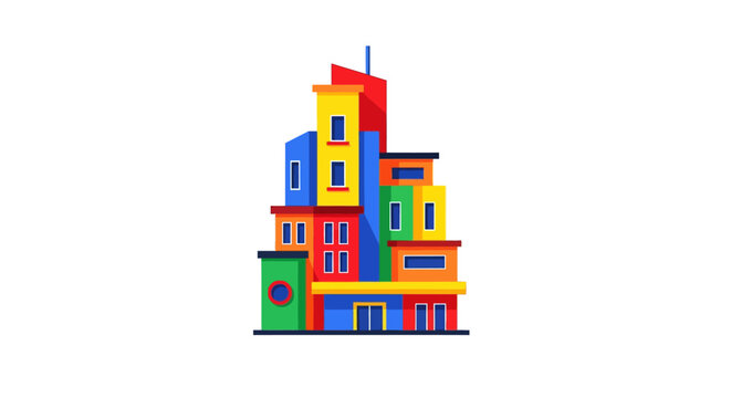 Colorful illustration of a building.