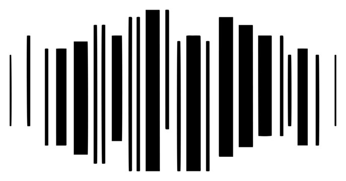 Abstract vertical stripe pattern of varying thickness representing soundwave or barcode