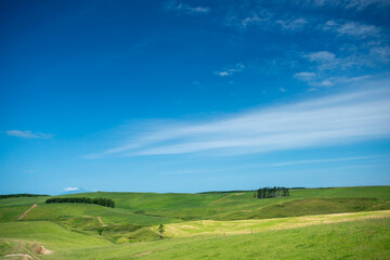Rolling green pastures and dairy farmland of Hokkaido's Soya Hills region © kei u