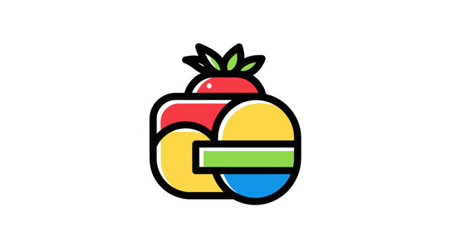Colorful Logo Design With Fruit Elements.