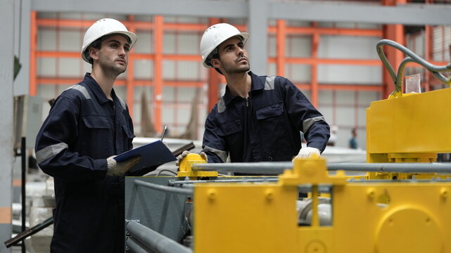 engineer team full skill quality for maintenance and training in industry factory worker , warehouse Workshop for factory operators, mechanical engineering team production.