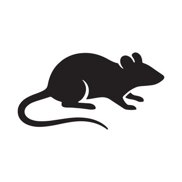 Black mouse silhouette graphic icon with a clean black vector silhouette of a common mouse facing