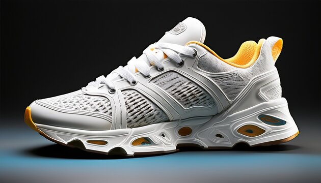 white running sneakers cut out on transparent