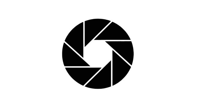 Vector illustration of camera aperture icon, shutter symbol, photography concept on a transparent background