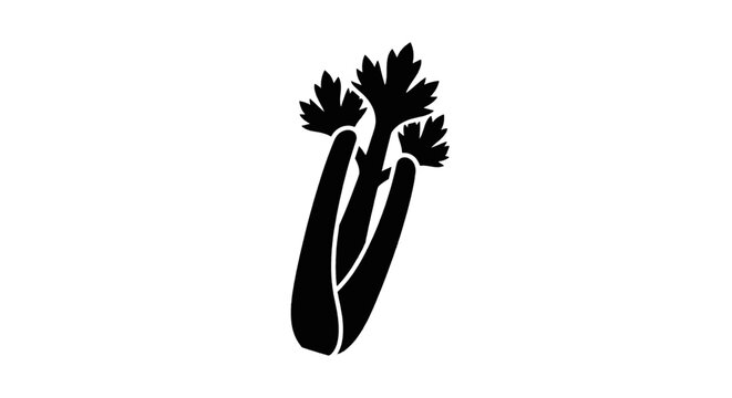 Vector illustration of fresh green celery stalk icon on a transparent background