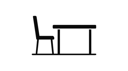Fototapeta premium Vector illustration of chair and table icon on a transparent background