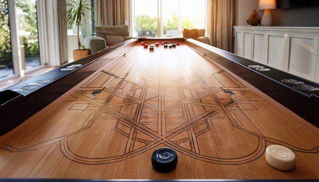 shuffleboard table in home perspective view