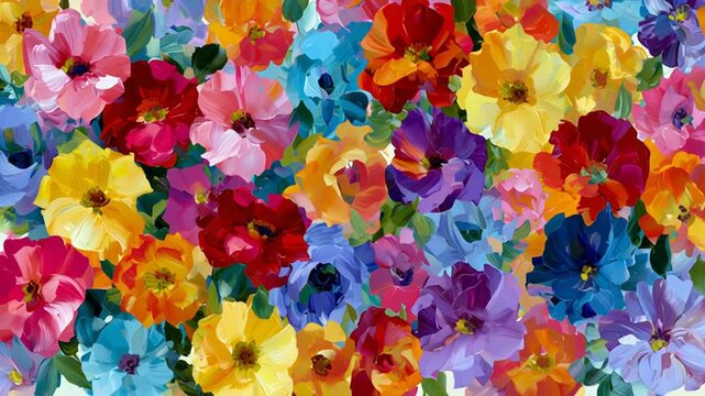 The Garden That Bursts Into a Symphony of Painted Bloom, ai generated.	
