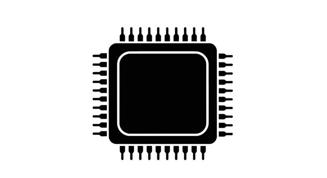 Vector illustration of microchip icon on a transparent background