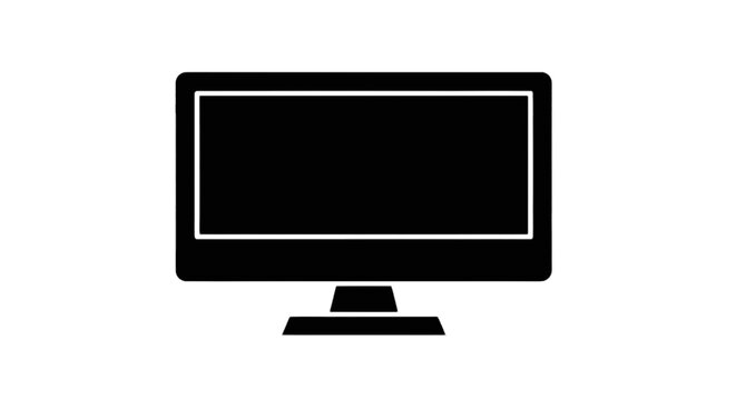Vector illustration of computer monitor icon, flat design vector illustration of a desktop screen on a transparent background