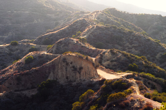 Sunlit Ridge Road Through Corona Chaparral