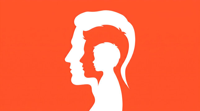 Generations of Men Silhouette Concept Illustration