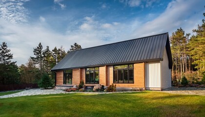 Obraz premium modern country house with vinyl siding modern country house vinyl siding facade home architecture contemporary