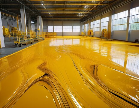 yellow epoxy resin coating on industrial floor epoxy resin industrial flooring yellow mixture coating