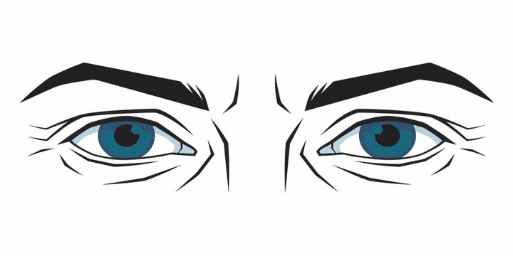 Expressive Male Eyes Graphic Detailed Art Illustration