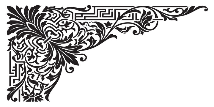Elegant Decorative Corner Border Pattern for Framing