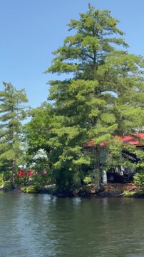 Boating in a  scenic Muskoka  Canada Lake